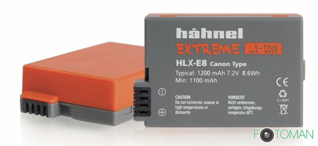 Canon HLX-E8 Extreme akku, Hähnel