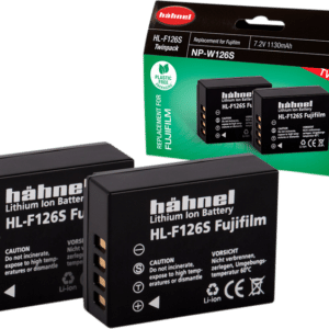 Fujifilm NP-W126S kamera-akku (HL-F126S) Tuplapakkaus, Hähnel