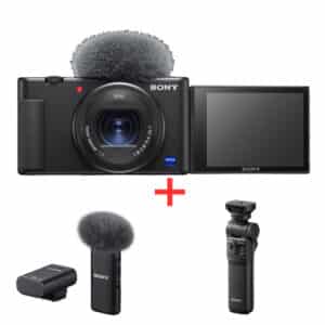 Sony ZV-1 + kuvauskahva + langaton mikrofonisetti