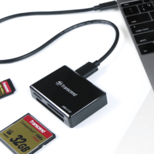Transcend RDC8 USB 3.1 USB-C johdolla - muistikortinlukija, musta