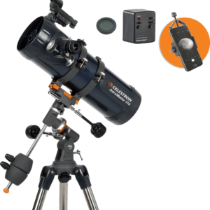 Astromaster 114EQ-MD tähtikaukoputki puhelinadapterilla ja kuusuotimella