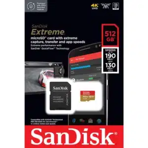 SANDISK MicroSDXC Extreme 512GB Adapter 190MB/s A2 C10 V30